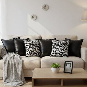 SOGA 6PC 45cm Modern Minimalist & Abstract Zebra Stripe Pillow Covers